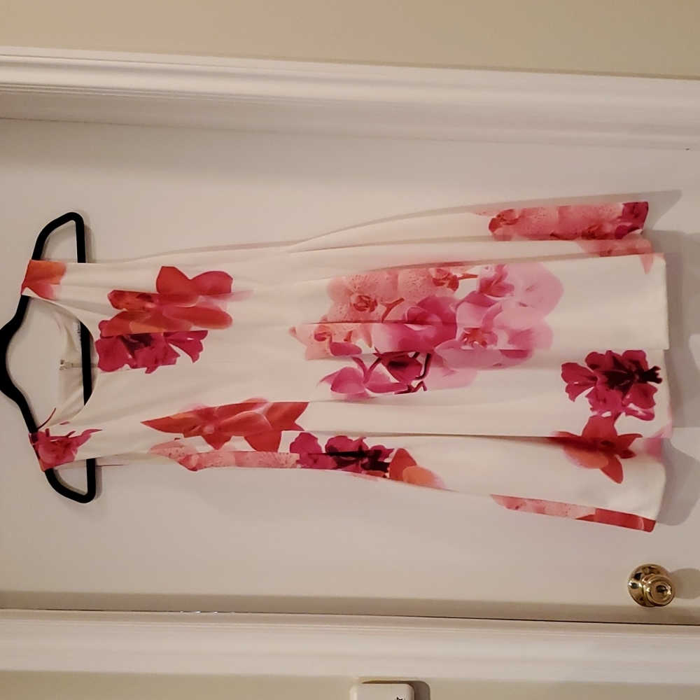 Calvin Klein Pink Scuba Floral Dress